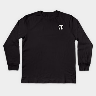 Simple Pi Symbol, Minimal Pi Sign for pi day March 14 Kids Long Sleeve T-Shirt